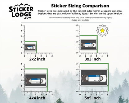 Classic VHS Tape Vinyl Sticker | Sticker Lodge