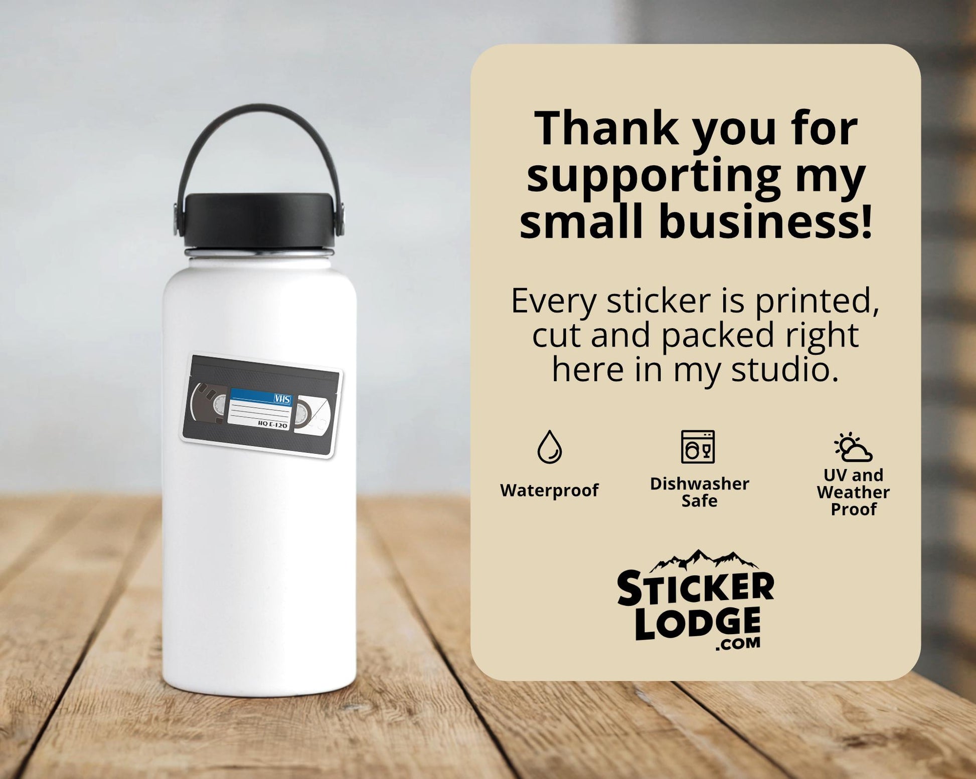 Classic VHS Tape Vinyl Sticker | Sticker Lodge