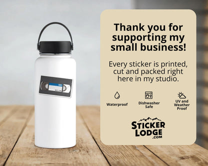 Classic VHS Tape Vinyl Sticker | Sticker Lodge