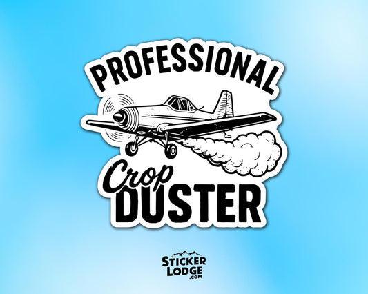 Professional Crop Duster Vinyl Sticker | Sticker Lodge