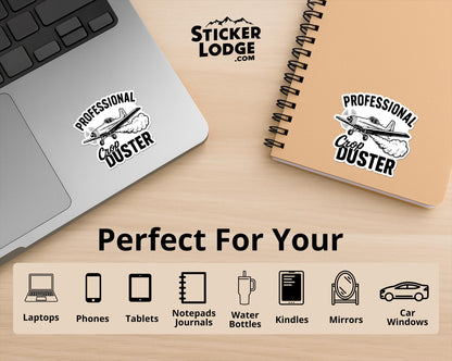 Professional Crop Duster Vinyl Sticker | Sticker Lodge