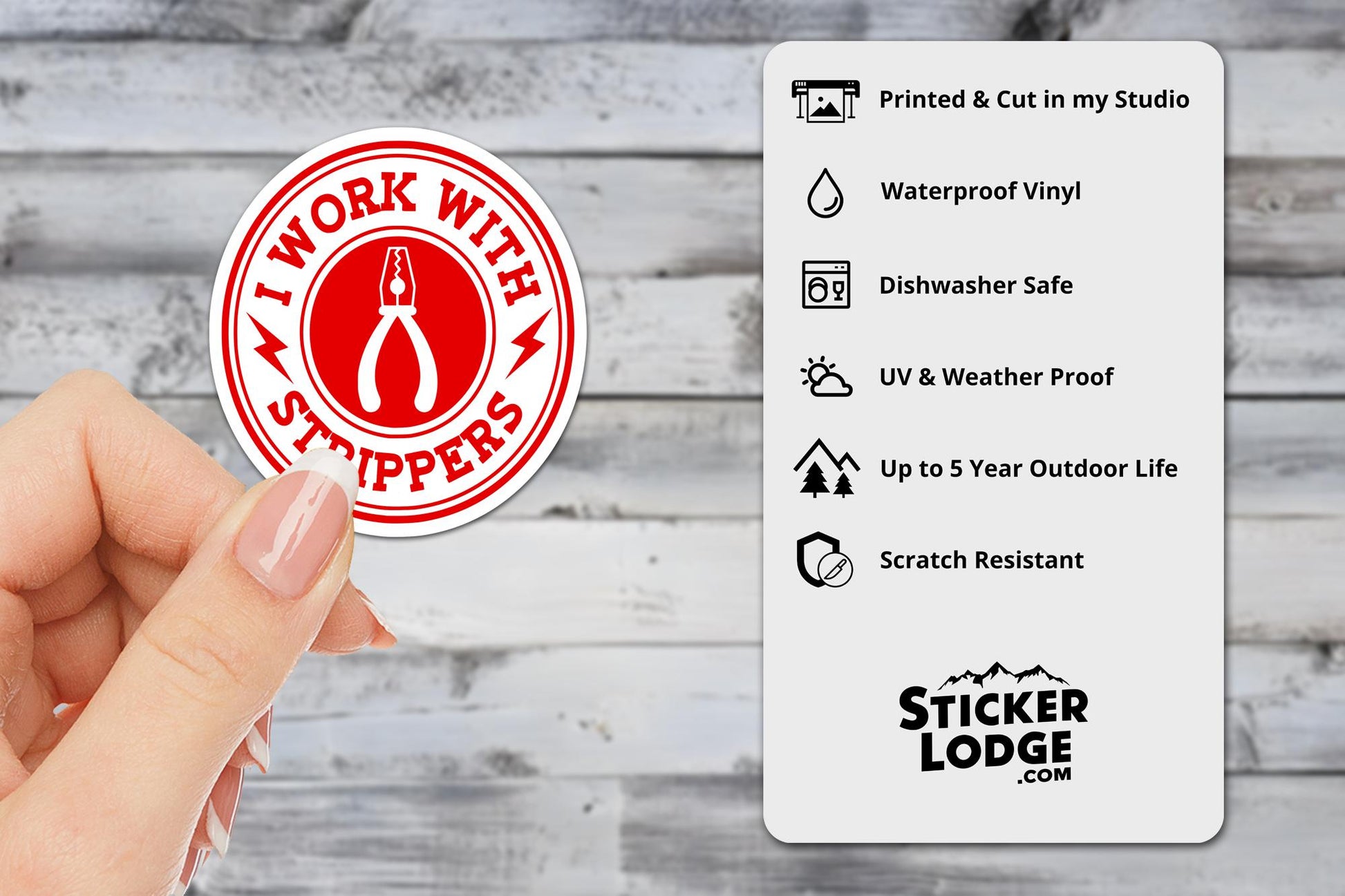 I Work With Strippers Vinyl Sticker | Sticker Lodge