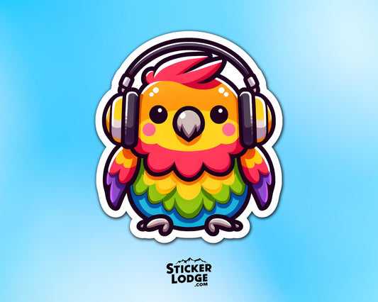Kawaii Parrot Vinyl Sticker | Sticker Lodge