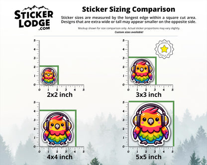 Kawaii Parrot Vinyl Sticker | Sticker Lodge