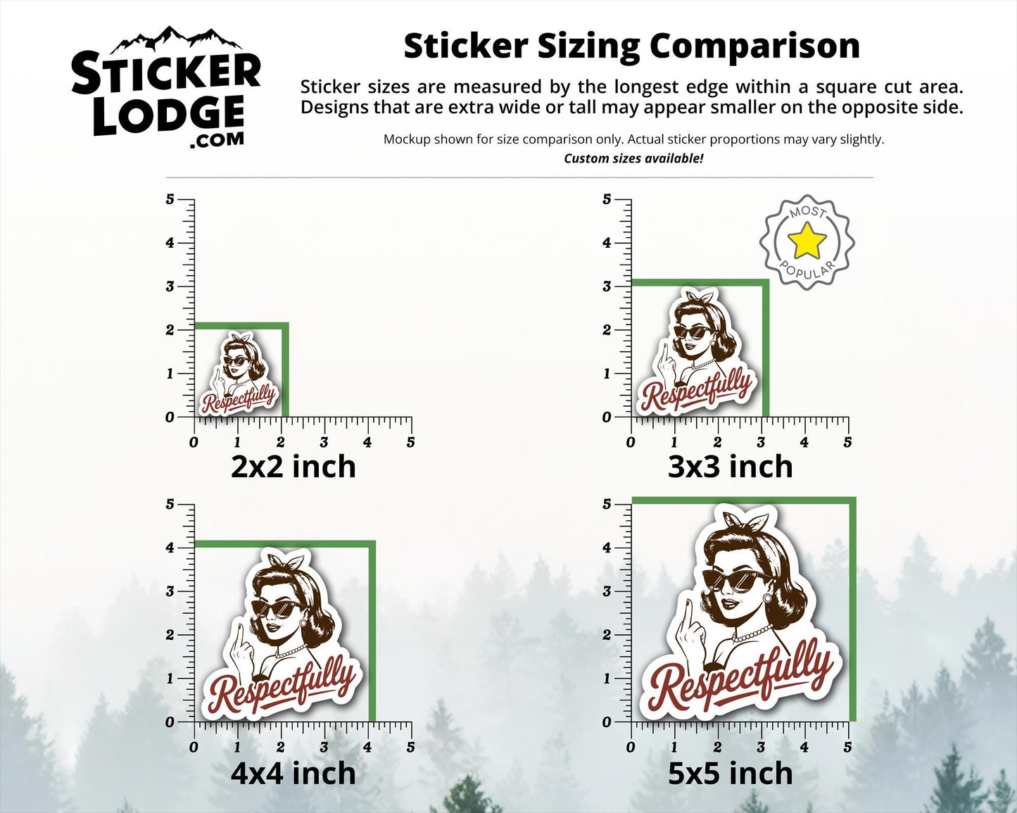 Respectfully Retro Sassy Middle Finger Vinyl Sticker | Sticker Lodge