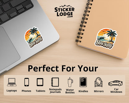 Stay Salty Retro Vintage Summer Beach Vinyl Sticker | Sticker Lodge