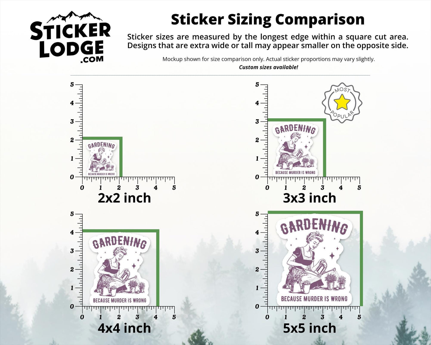 Gardening Because Murder Is Wrong Vinyl Sticker | Sticker Lodge