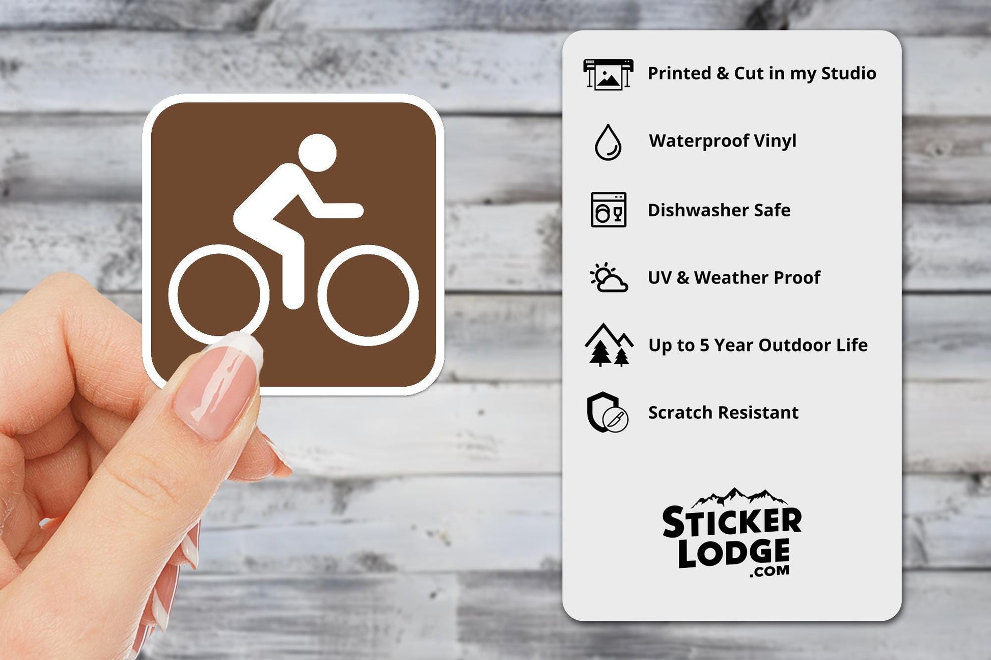 Bicycle Trail National Park Symbol Vinyl Sticker | Sticker Lodge