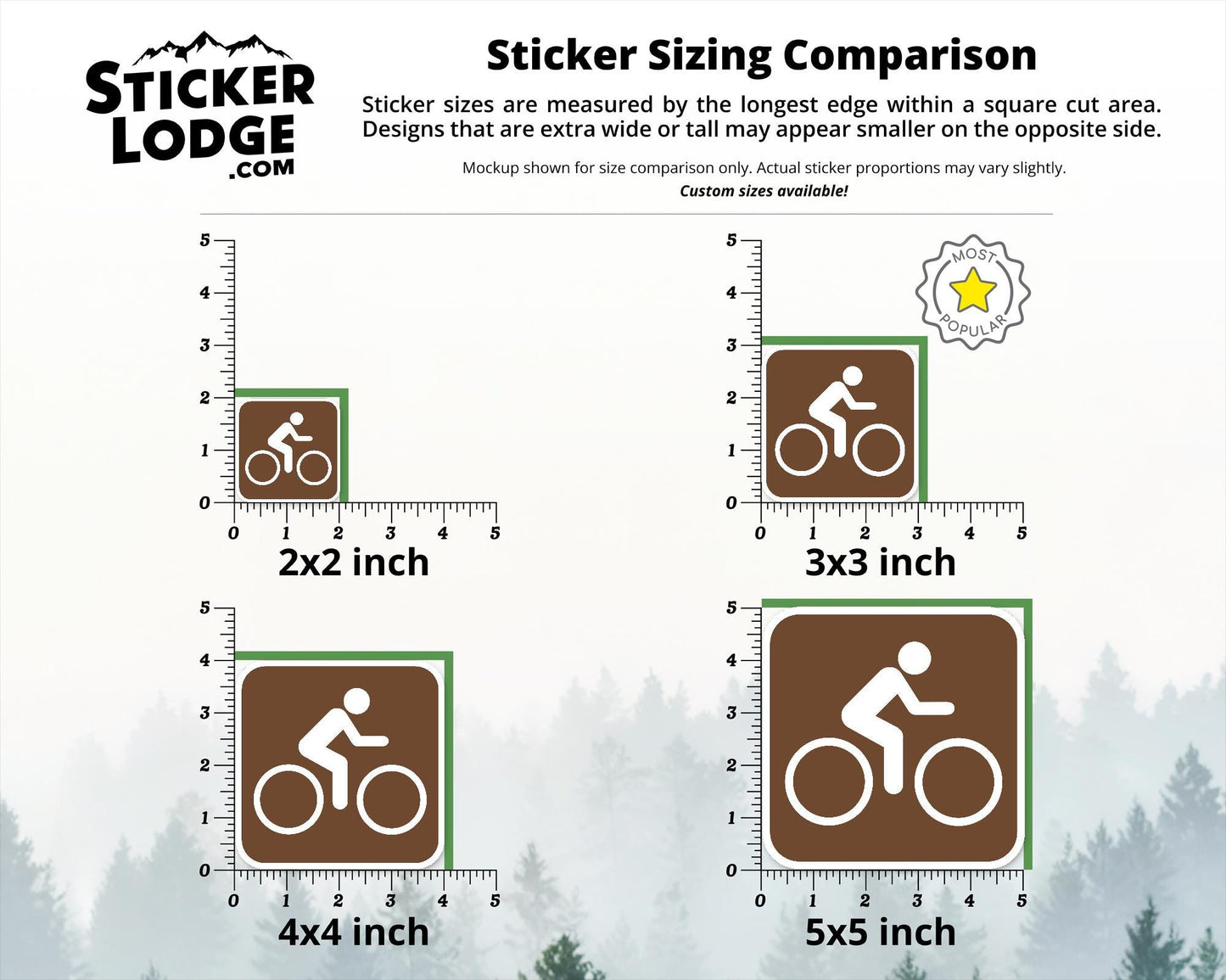 Bicycle Trail National Park Symbol Vinyl Sticker | Sticker Lodge
