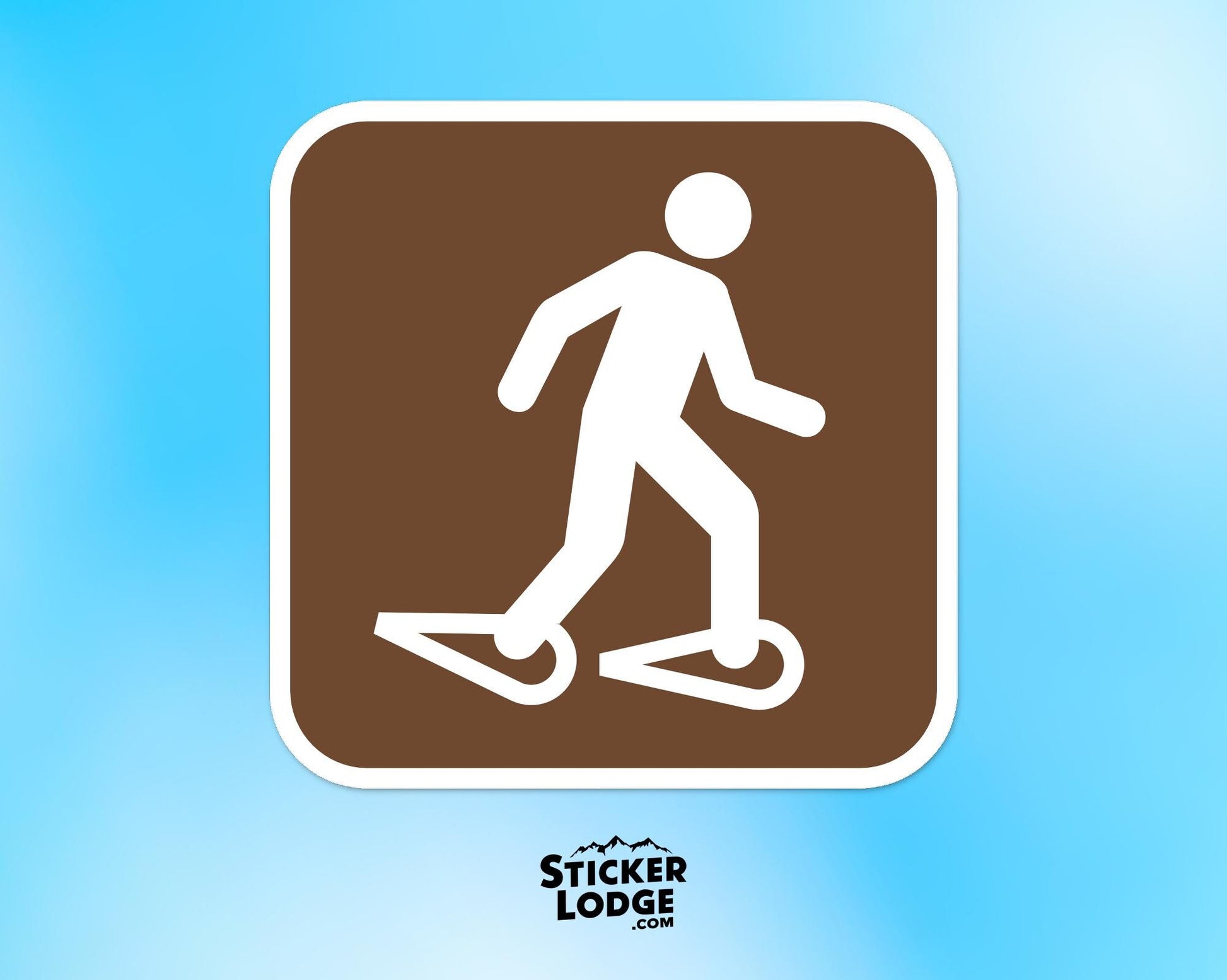 Snow-Shoeing National Park Symbol Vinyl Sticker | Sticker Lodge