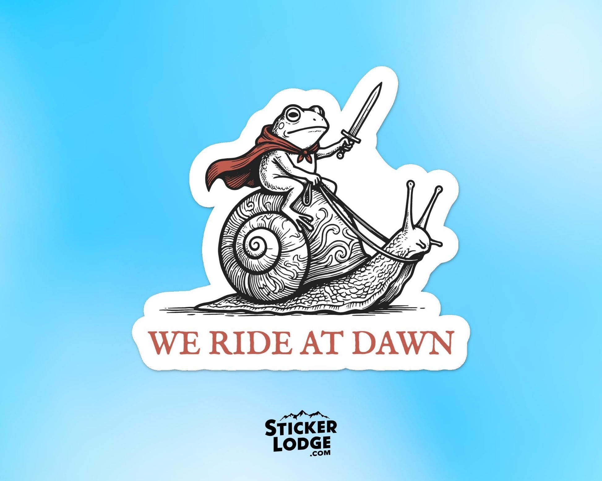 We Ride At Dawn Vinyl Sticker | Sticker Lodge