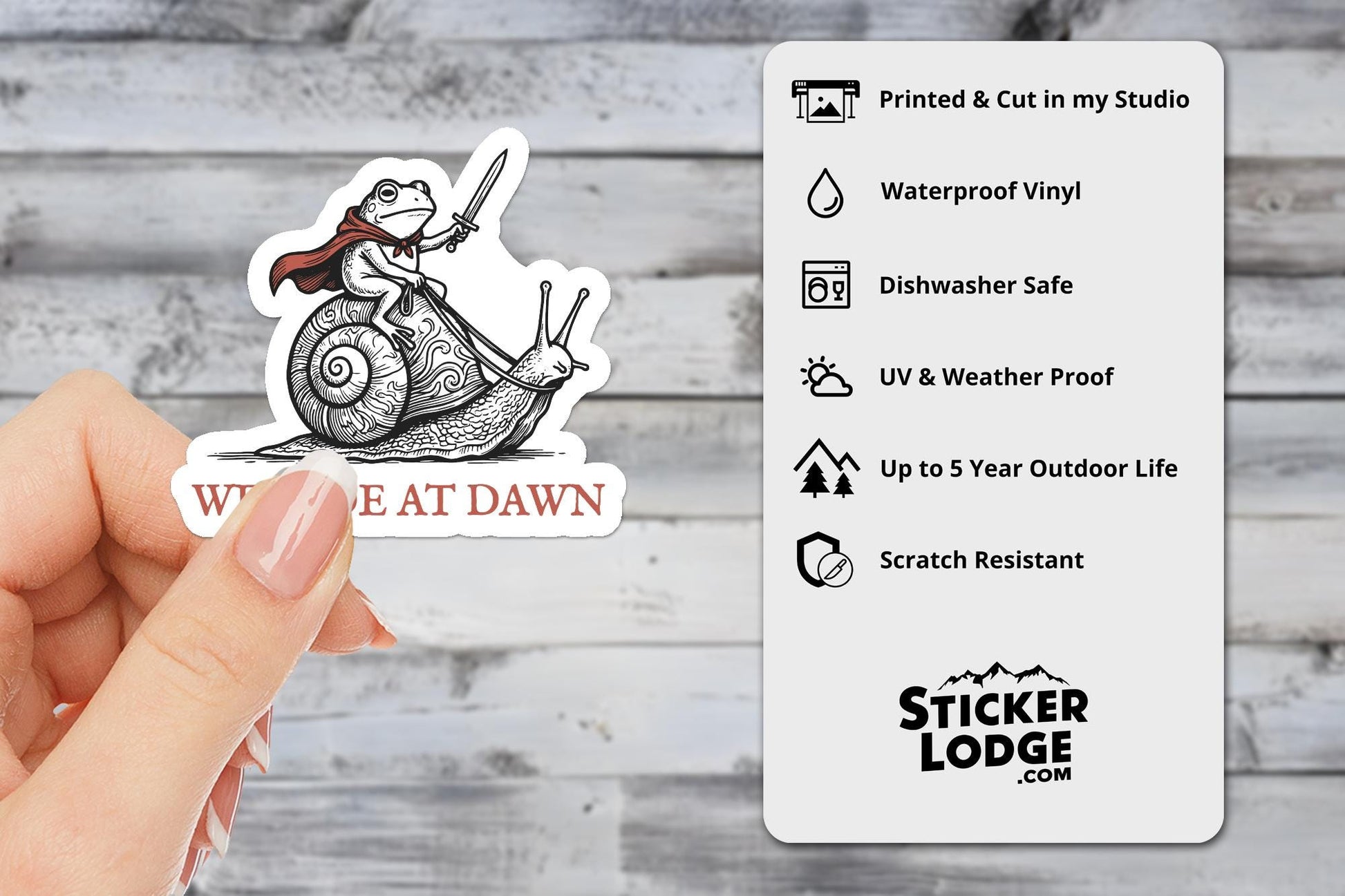 We Ride At Dawn Vinyl Sticker | Sticker Lodge