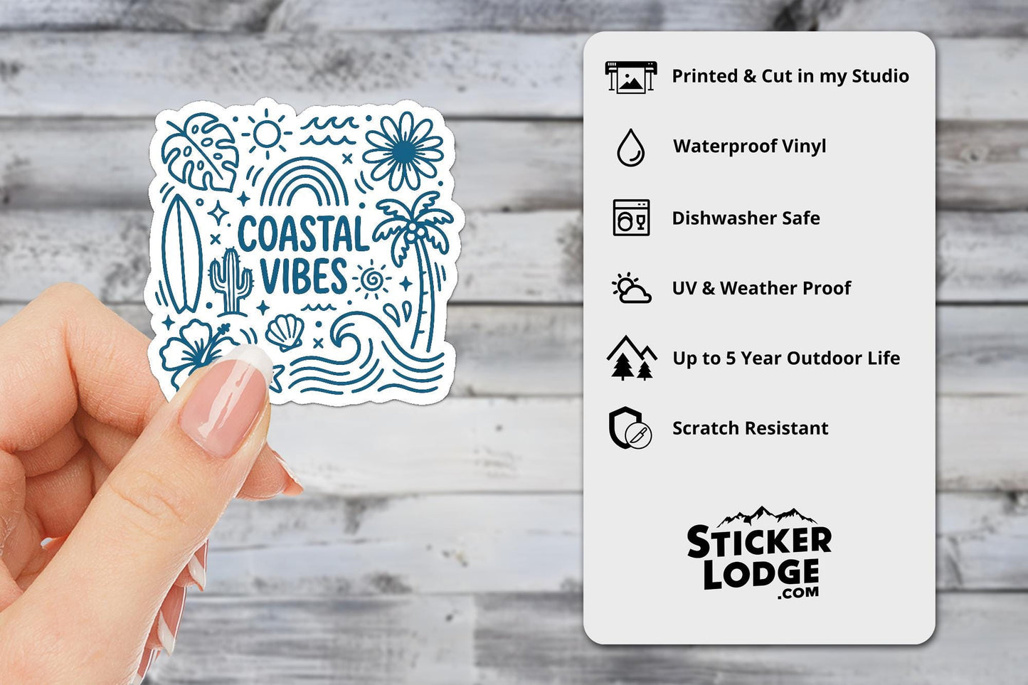 Coastal Vibes Vinyl Sticker | Sticker Lodge