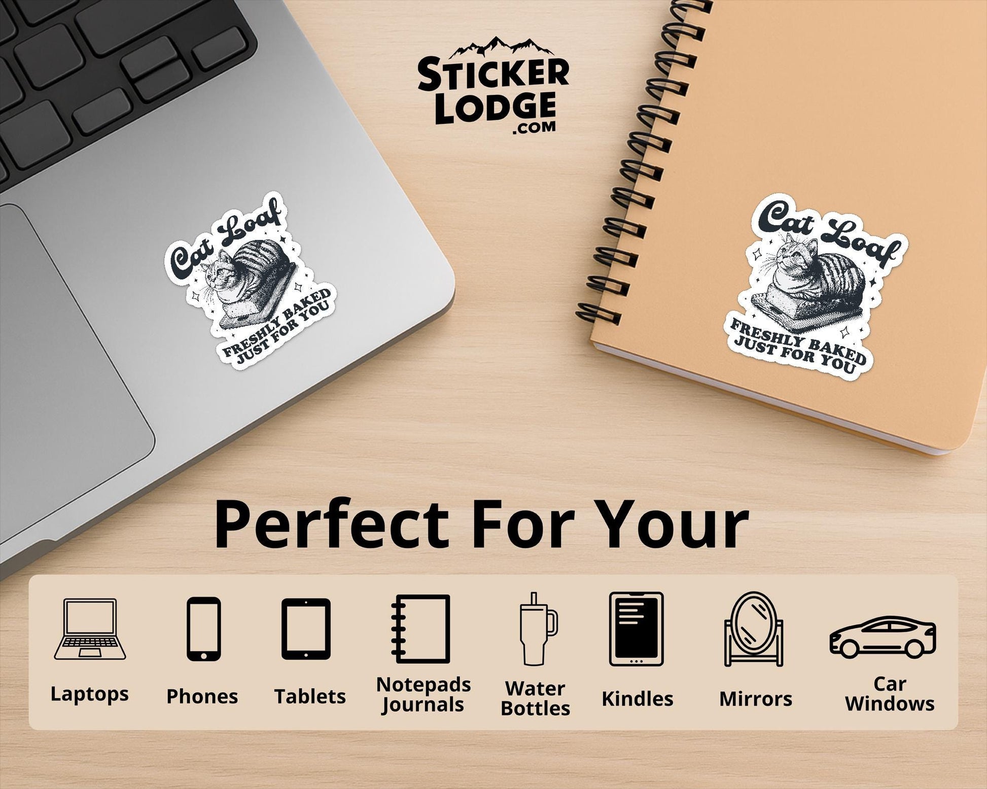 Cat Loaf Vinyl Sticker | Sticker Lodge