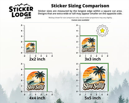 Stay Salty Retro Vintage Summer Beach Vinyl Sticker | Sticker Lodge