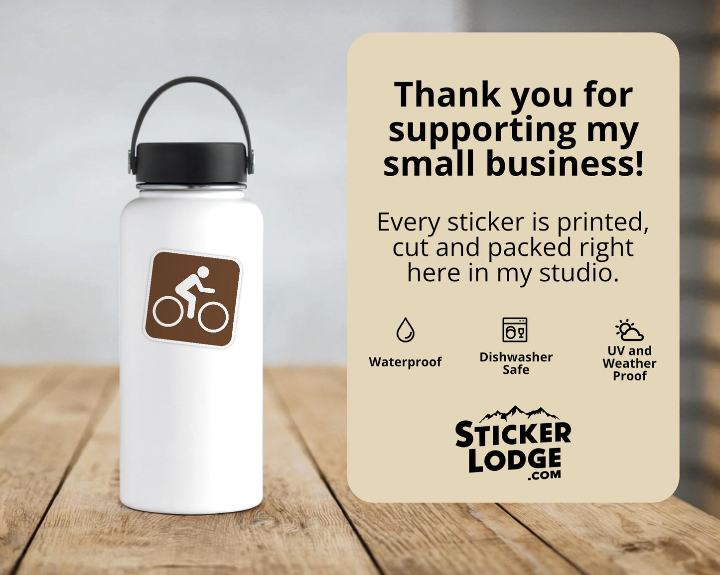 Bicycle Trail National Park Symbol Vinyl Sticker | Sticker Lodge