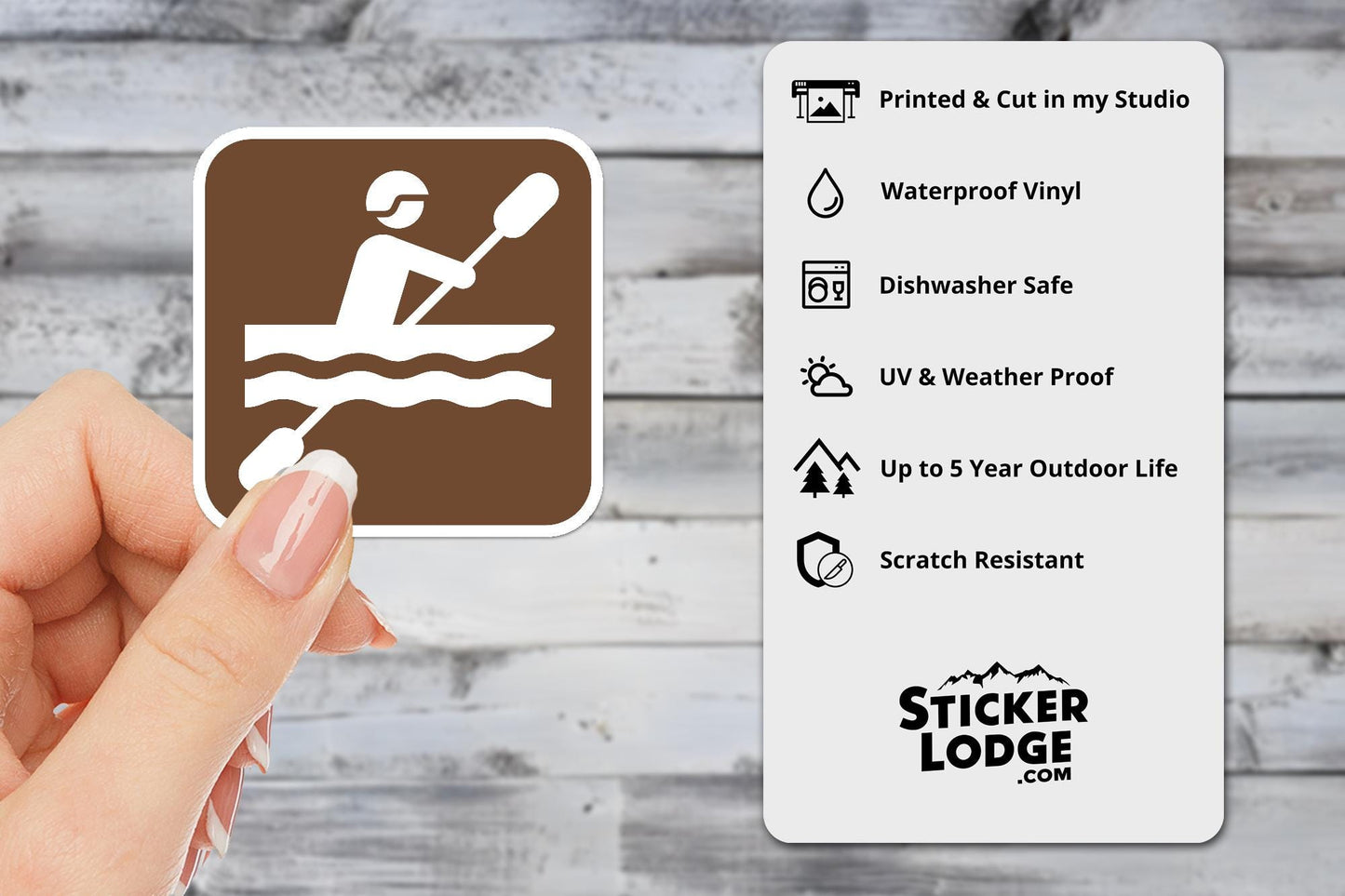 Kayaking National Park Symbol Vinyl Sticker | Sticker Lodge