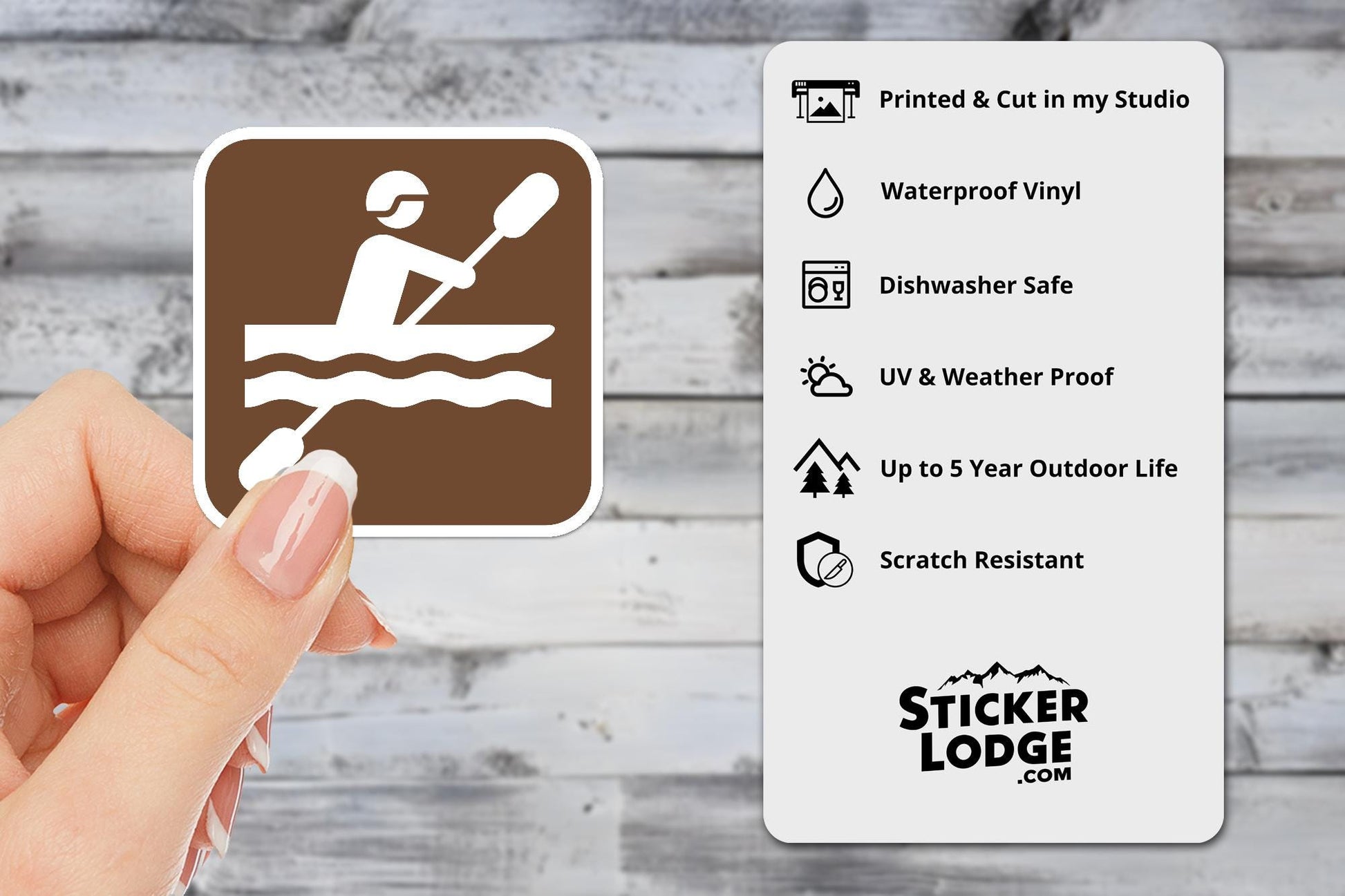 Kayaking National Park Symbol Vinyl Sticker | Sticker Lodge