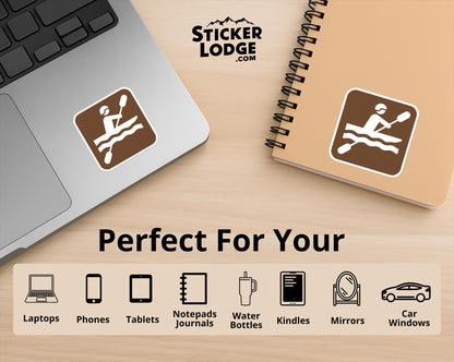 Kayaking National Park Symbol Vinyl Sticker | Sticker Lodge