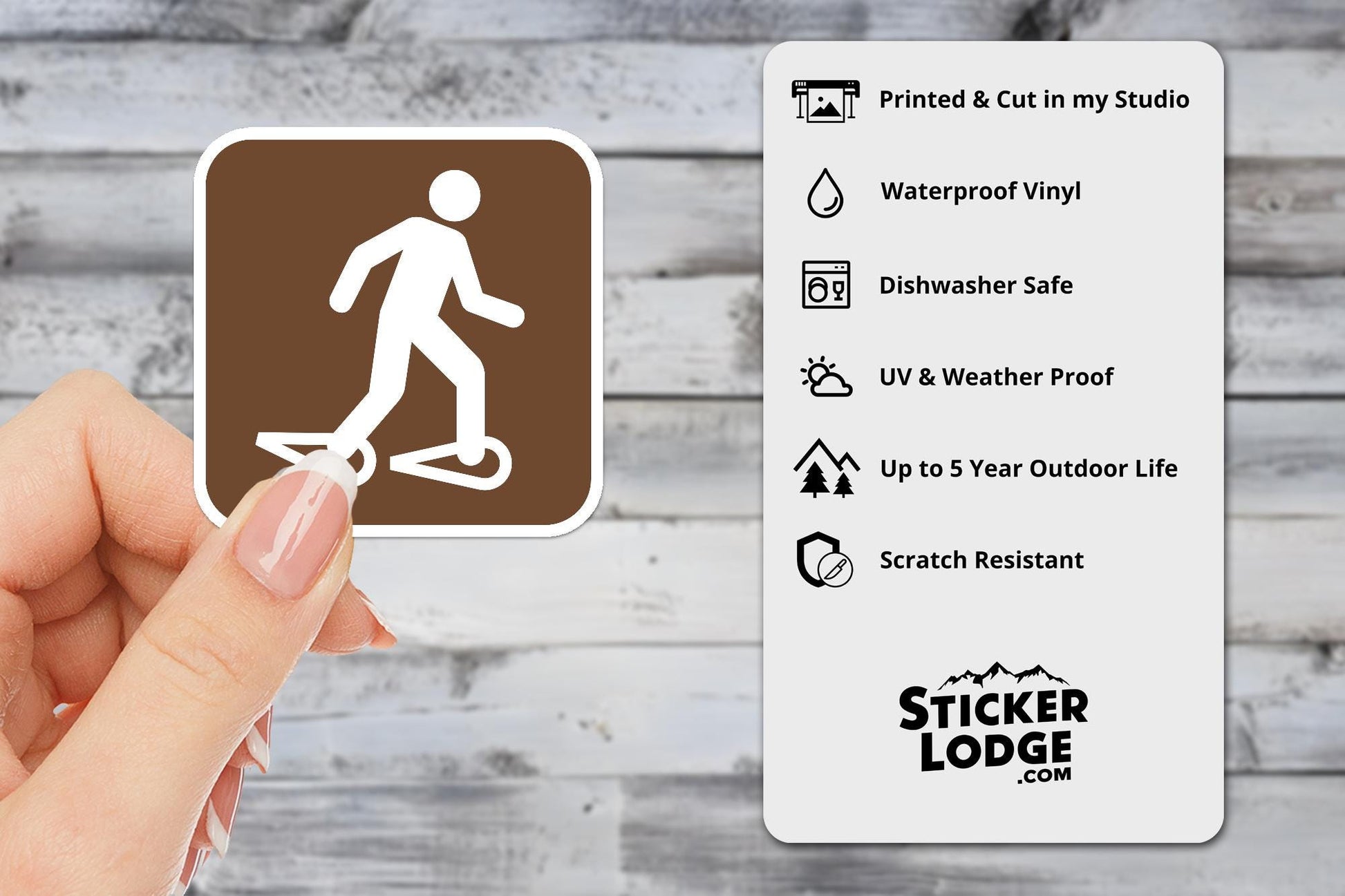 Snow-Shoeing National Park Symbol Vinyl Sticker | Sticker Lodge