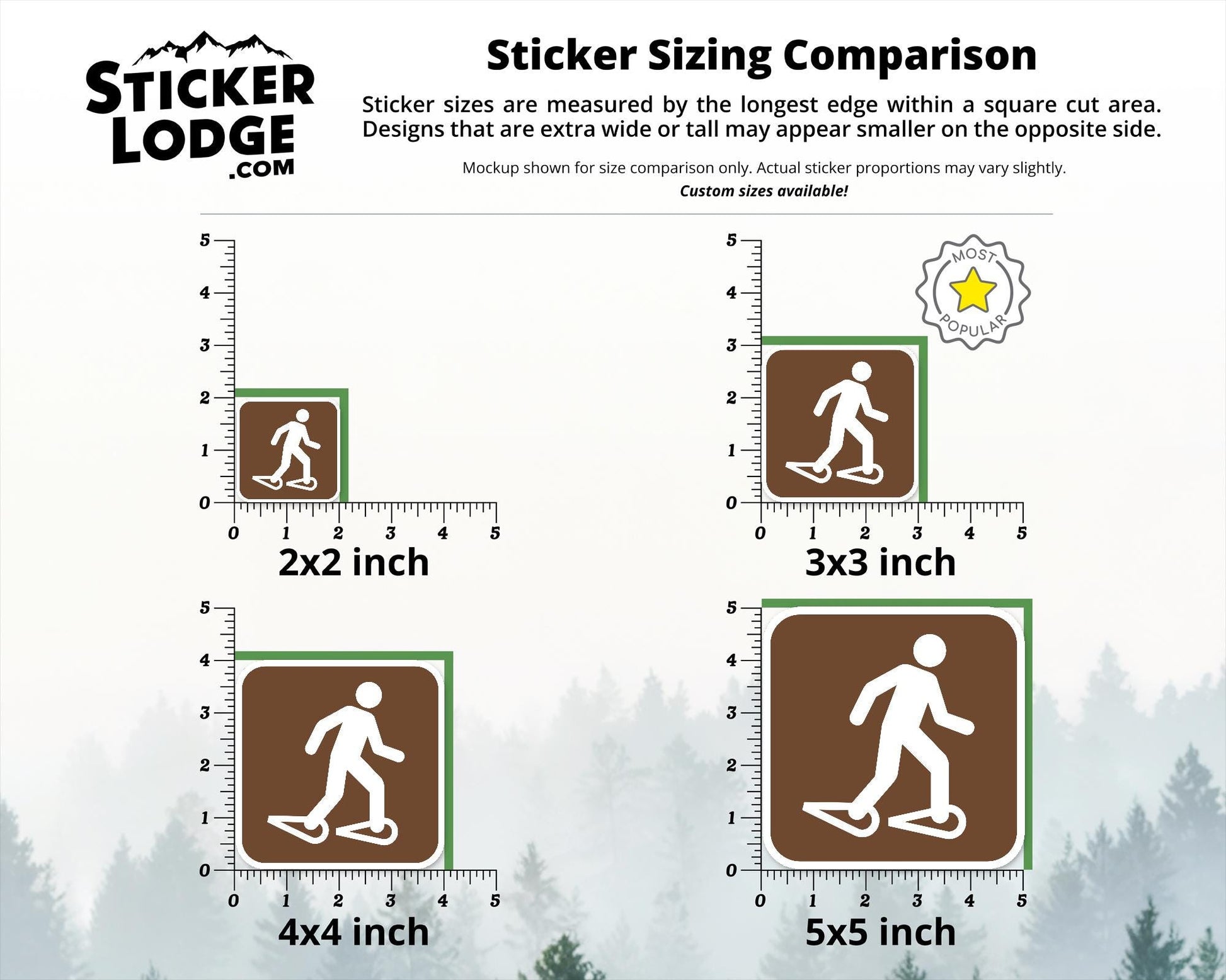 Snow-Shoeing National Park Symbol Vinyl Sticker | Sticker Lodge