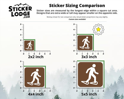 Snow-Shoeing National Park Symbol Vinyl Sticker | Sticker Lodge