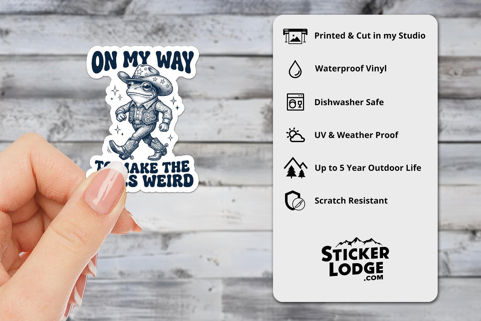 On My Way To Make The Vibes Weird Vinyl Sticker | Sticker Lodge