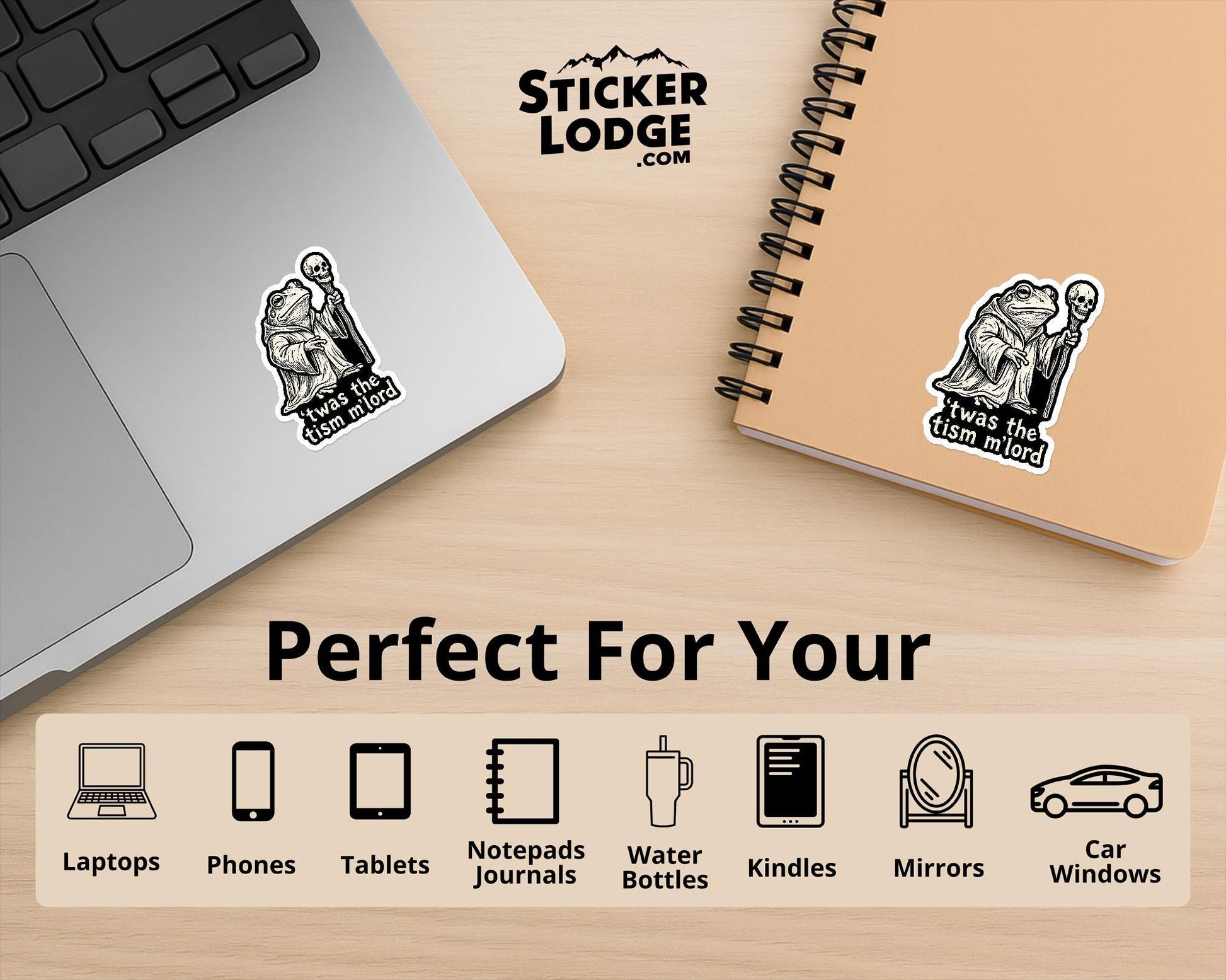 Twas The Tism M'lord Vinyl Sticker | Sticker Lodge