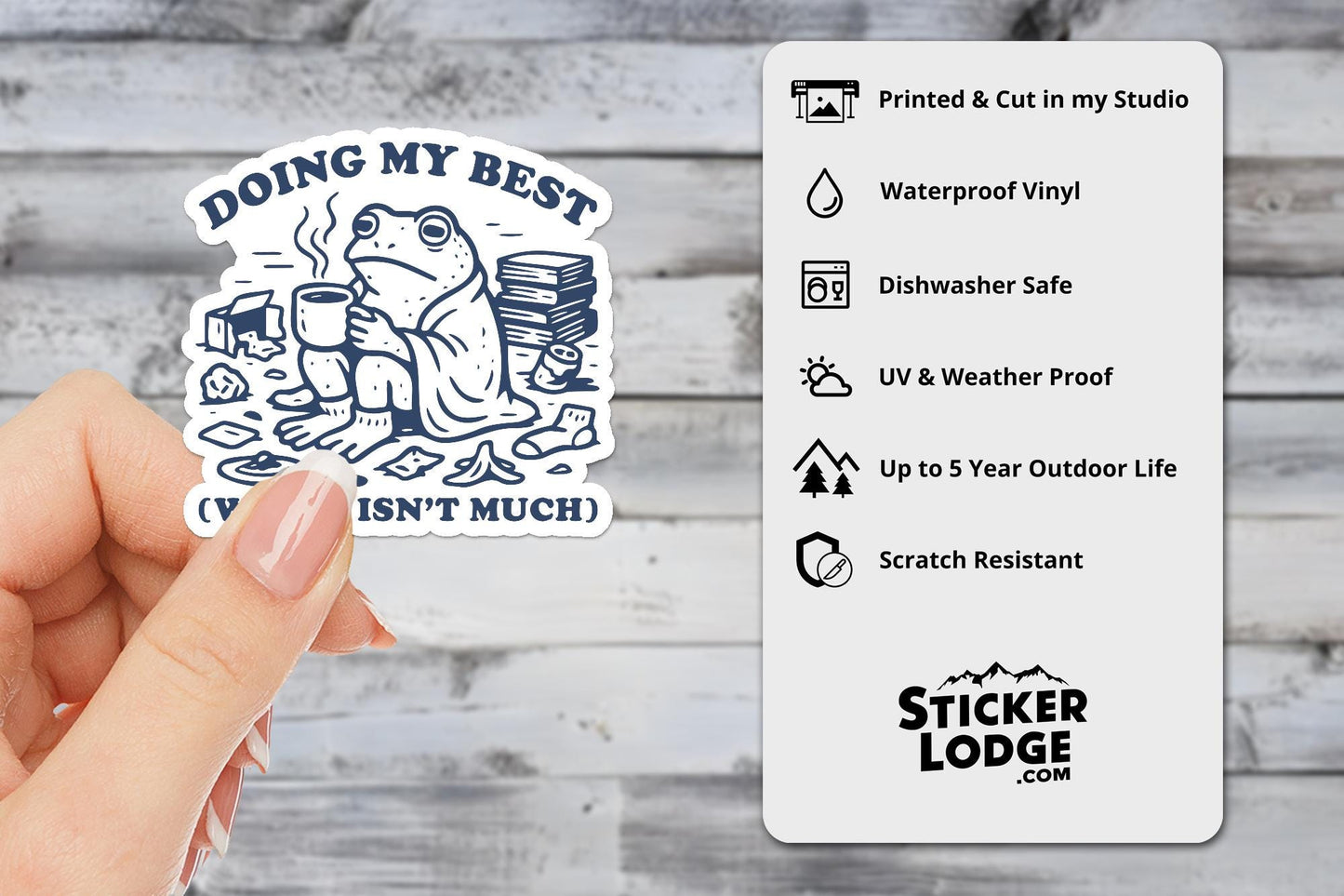 Doing My Best Which Isnt Much Vinyl Sticker | Sticker Lodge