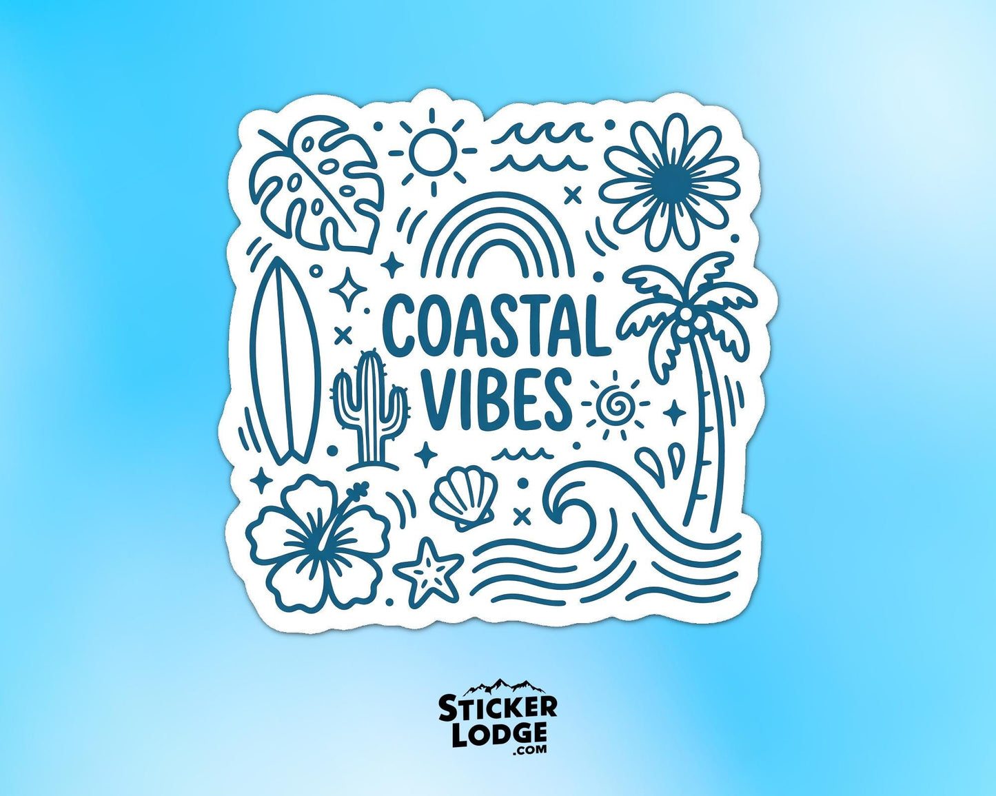 Coastal Vibes Vinyl Sticker | Sticker Lodge