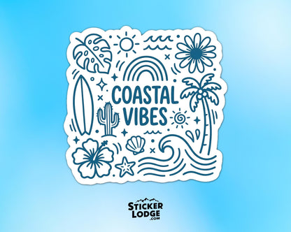 Coastal Vibes Vinyl Sticker | Sticker Lodge