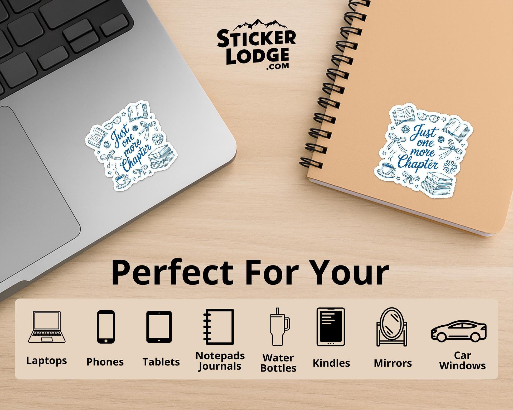 Just One More Chapter Vinyl Sticker | Sticker Lodge