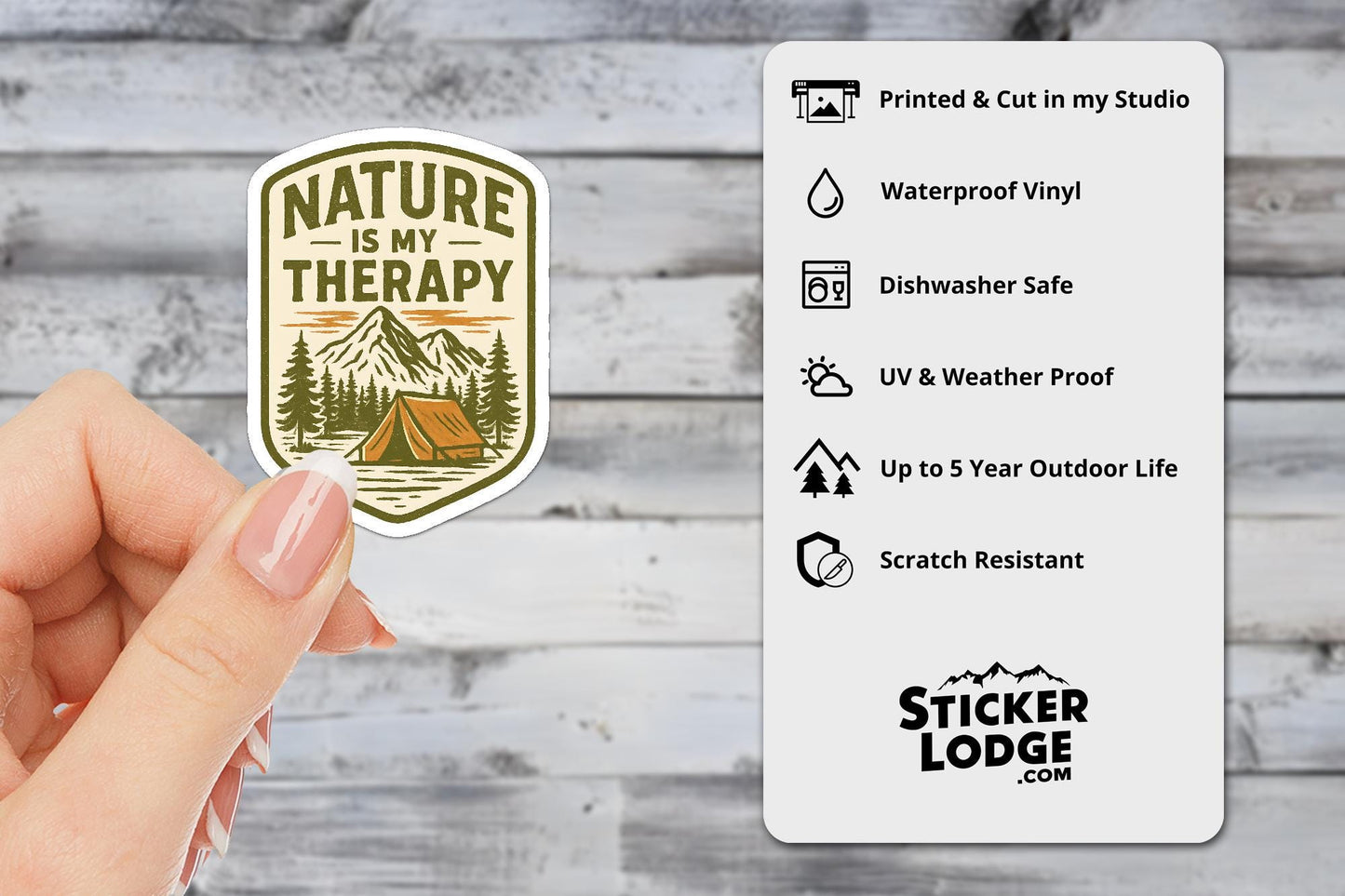 Nature Is My Therapy Vinyl Sticker | Sticker Lodge