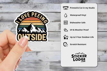 I Love Peeing Outside Vinyl Sticker | Sticker Lodge