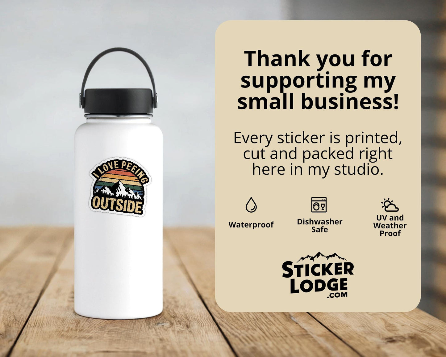 I Love Peeing Outside Vinyl Sticker | Sticker Lodge