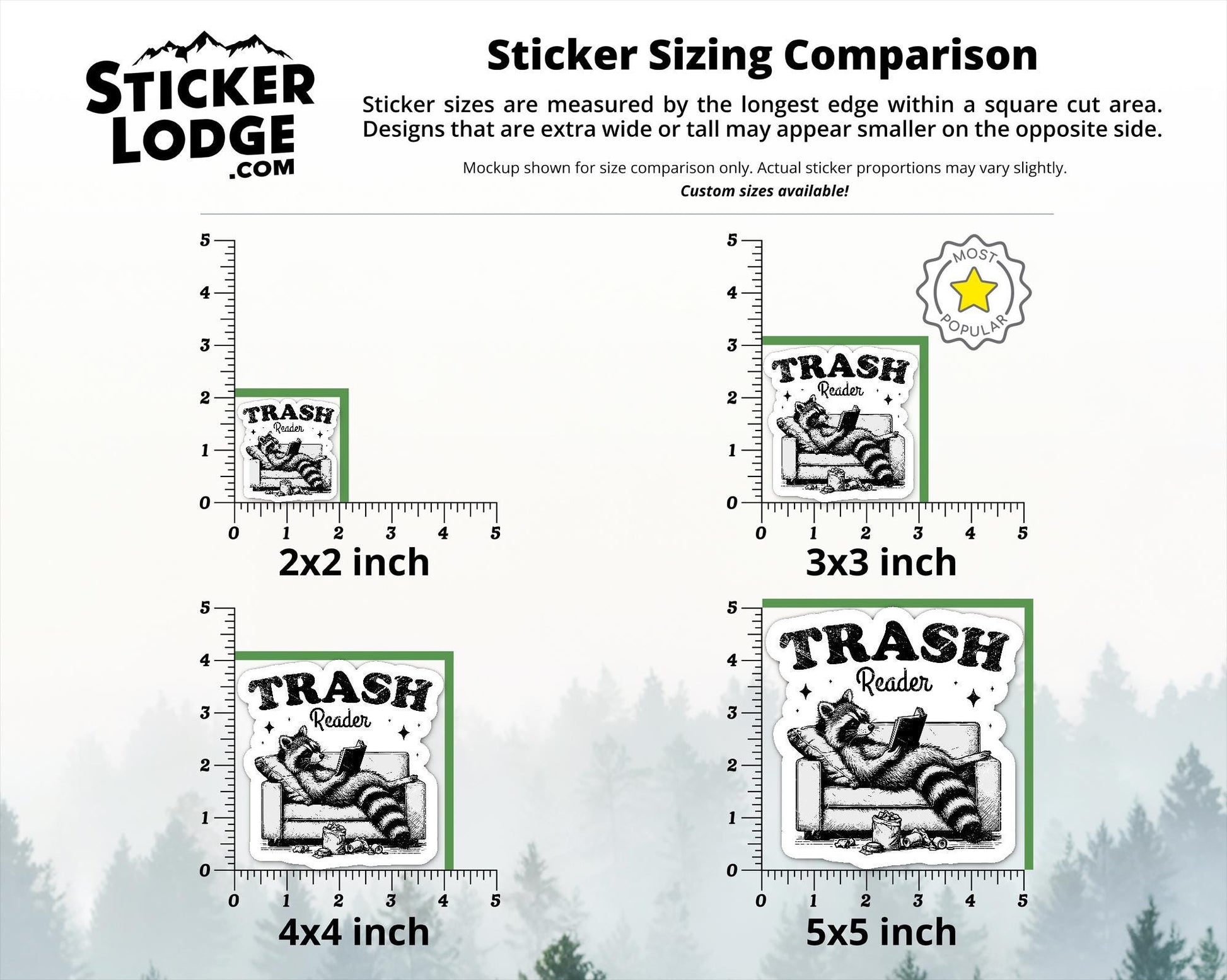 Trash Reader Raccoon Vinyl Sticker | Sticker Lodge