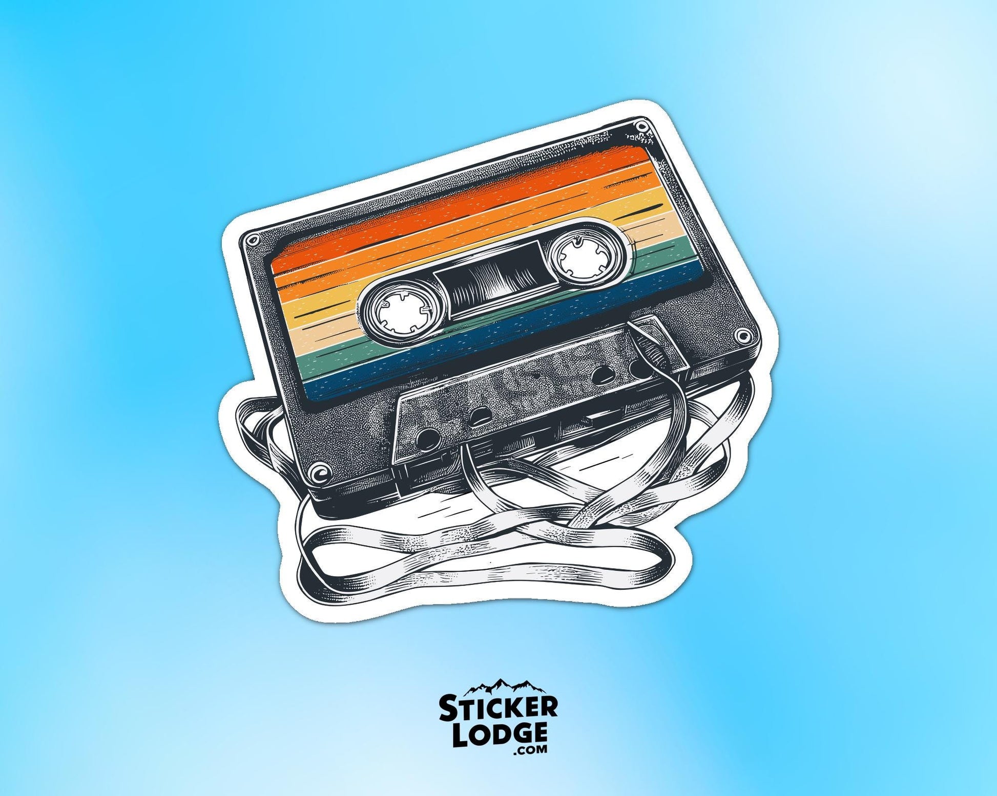 Vintage 80s Cassette Tape Vinyl Sticker | Sticker Lodge