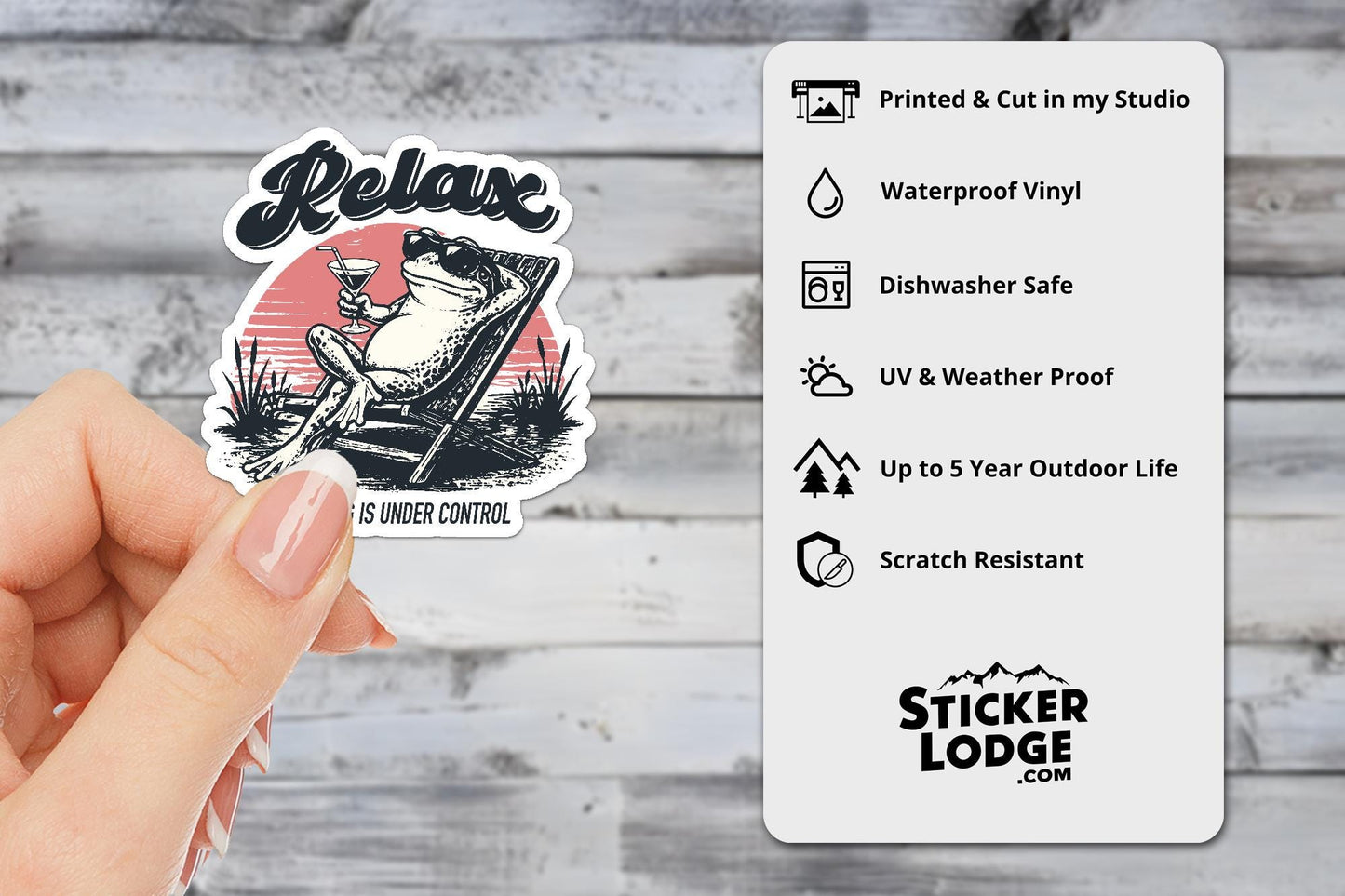 Relax Nothing Is Under Control Vinyl Sticker | Sticker Lodge