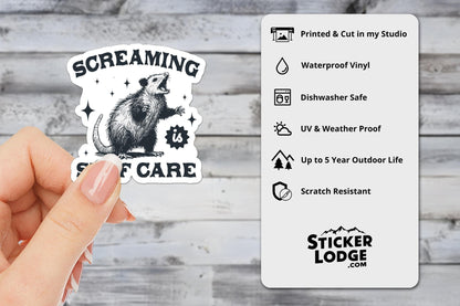 Screaming Is Self Care Vinyl Sticker | Sticker Lodge