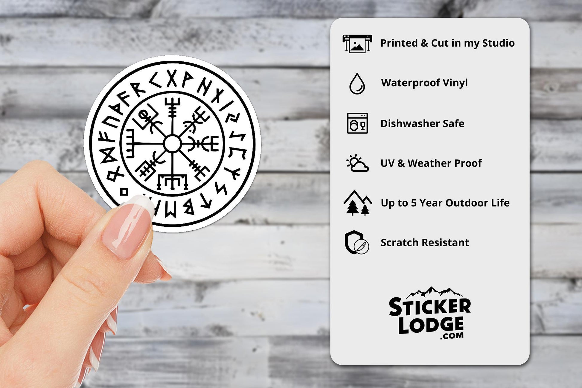 Viking Compass Vegvisir Rune Amulet Vinyl Sticker | Sticker Lodge