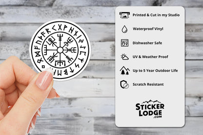 Viking Compass Vegvisir Rune Amulet Vinyl Sticker | Sticker Lodge