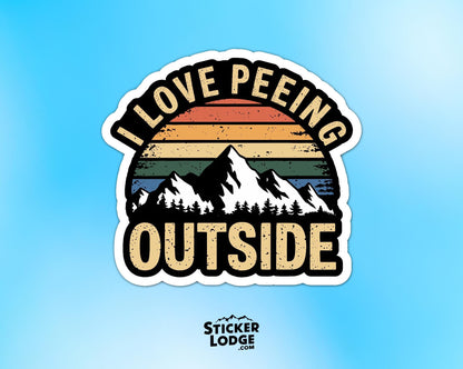 I Love Peeing Outside Vinyl Sticker | Sticker Lodge