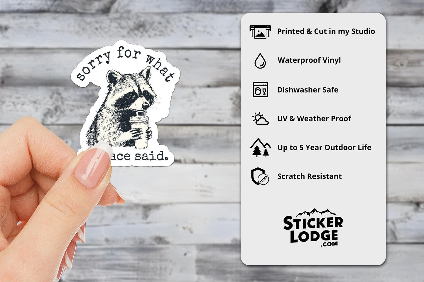 Sorry For What My Face Said Vinyl Sticker | Sticker Lodge
