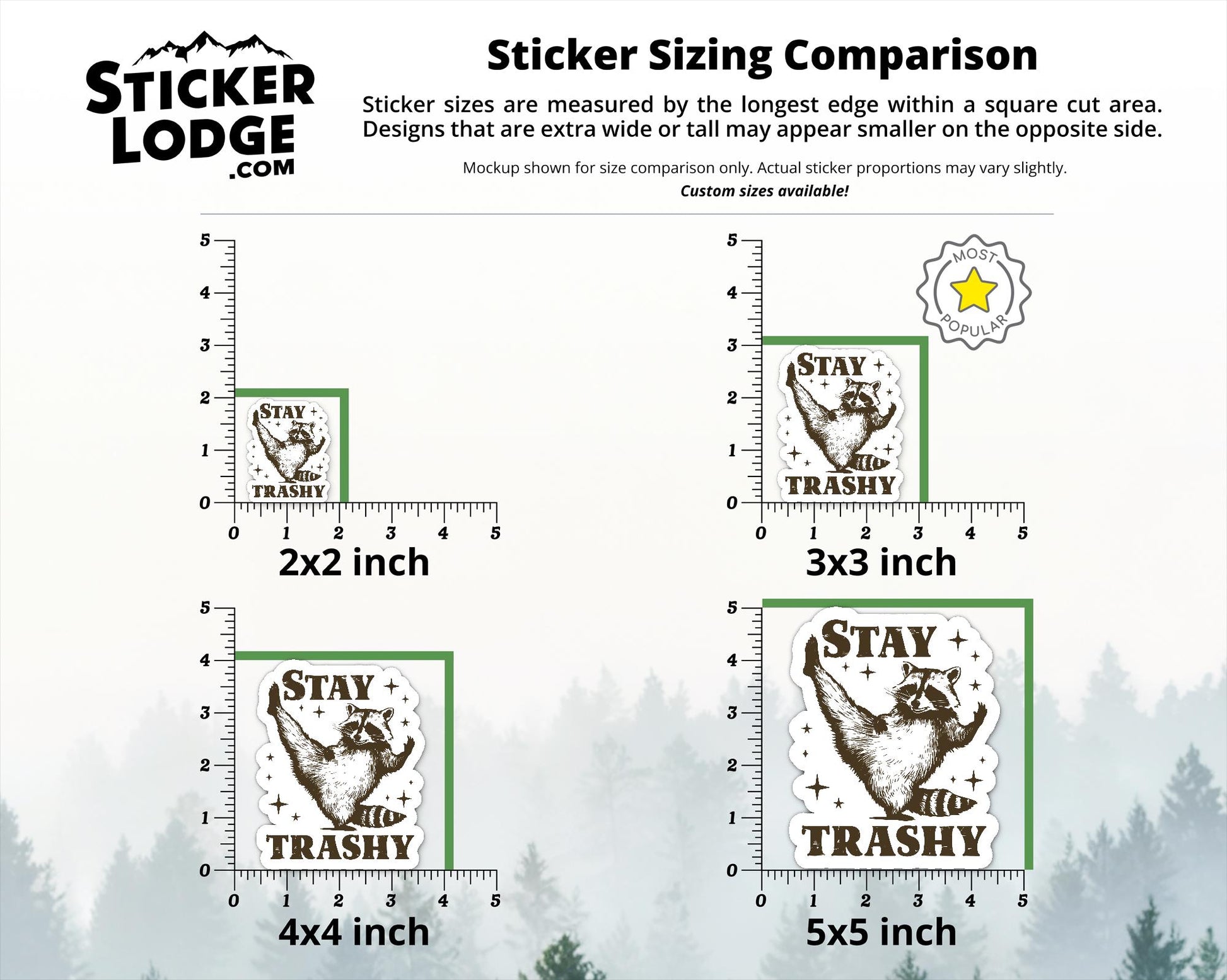 Stay Trashy Raccoon Vinyl Sticker | Sticker Lodge