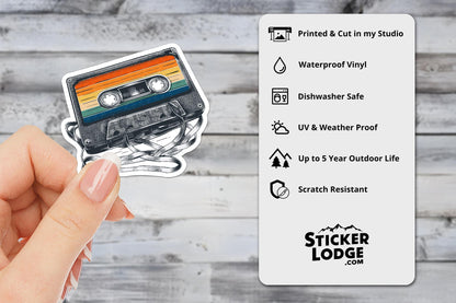 Vintage 80s Cassette Tape Vinyl Sticker | Sticker Lodge