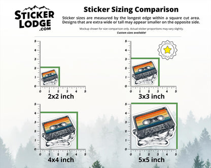 Vintage 80s Cassette Tape Vinyl Sticker | Sticker Lodge