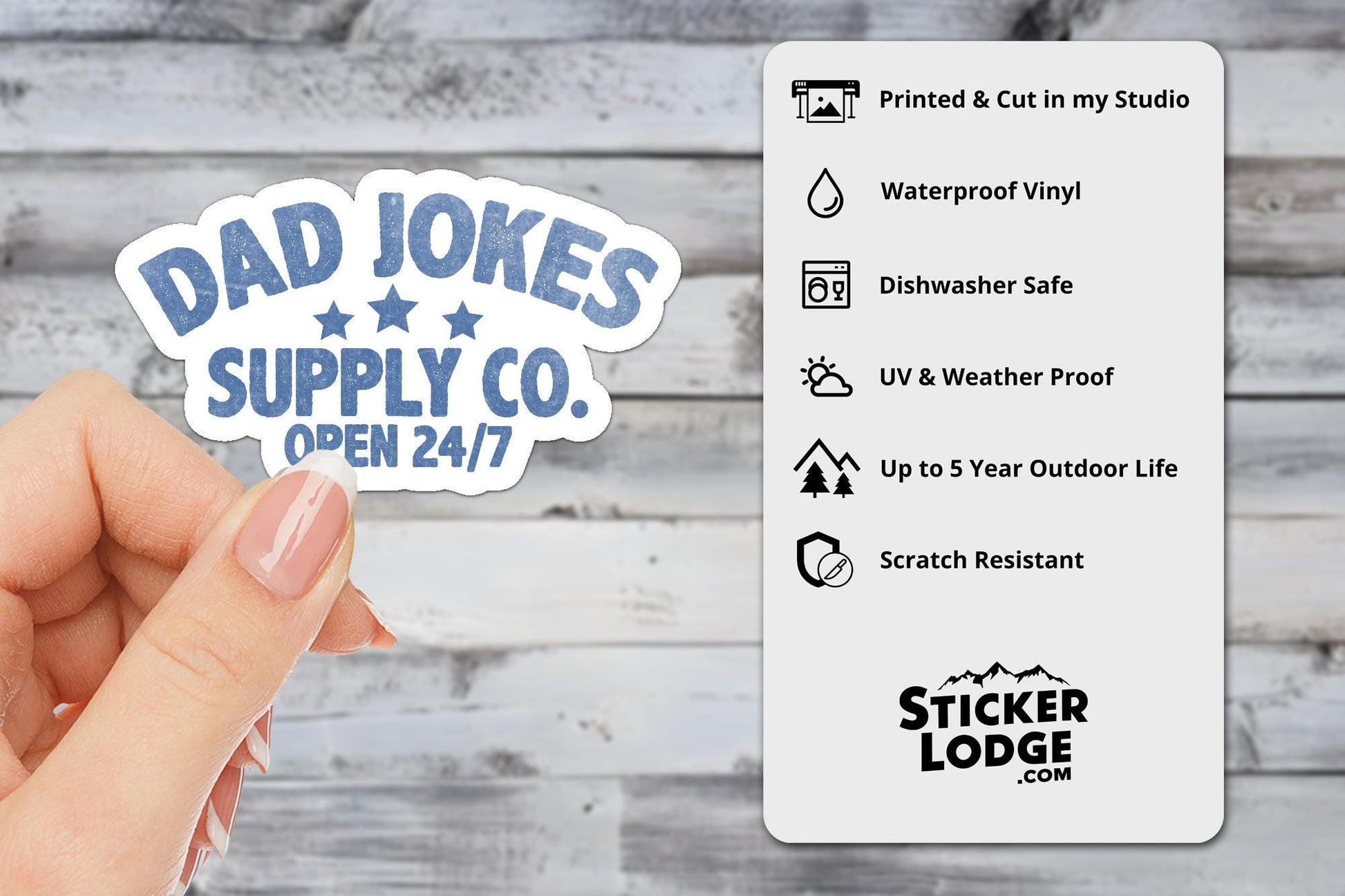 Dad Jokes Supply Co Vinyl Sticker | Sticker Lodge