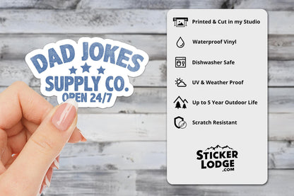 Dad Jokes Supply Co Vinyl Sticker | Sticker Lodge