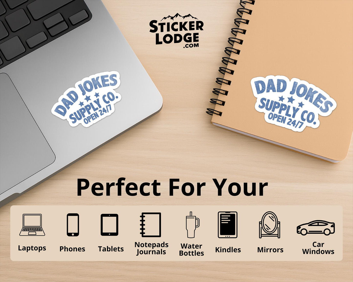 Dad Jokes Supply Co Vinyl Sticker | Sticker Lodge