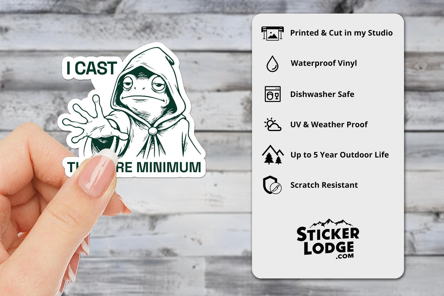 I Cast The Bare Minimum Vinyl Sticker | Sticker Lodge